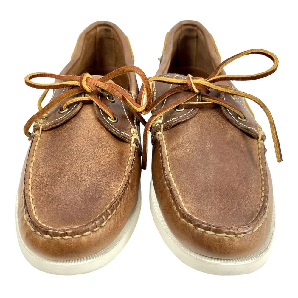 Allen Edmonds Men 9D‎ Maritime Brown Leather Slip On Boat Shoes